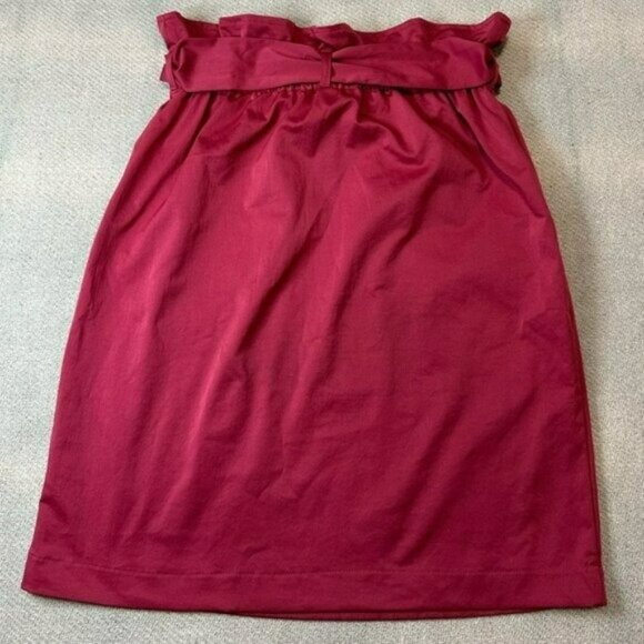 Women’s Pink High Rise Paperbag Skirt with Belt Size 8 Pockets - Picture 6 of 8